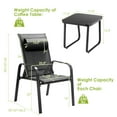 thumbnail image 4 of Costway Ensemble Bistro de Patio 3 Pcs Dossier Réglable Chaises Empilables Noir, 4 of 10