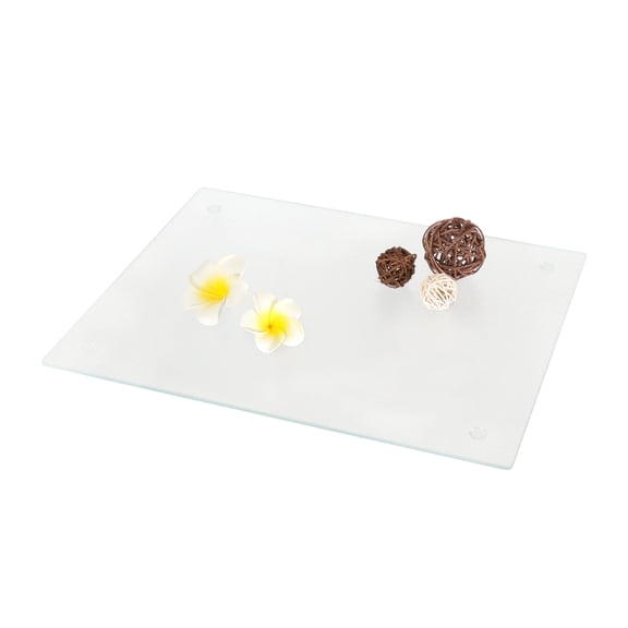 Creative Home Tempered Glass Heat Resistant Non-Slip 11" x 14" x 0.2" Cutting Board