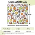thumbnail image 2 of Baseball Football Pattern Square Fitted Tablecloth with Elastic Edge,Square Table Cover,Washable Elastic Table Cover for Home Kitchen Party Decor 36"x36", 2 of 6