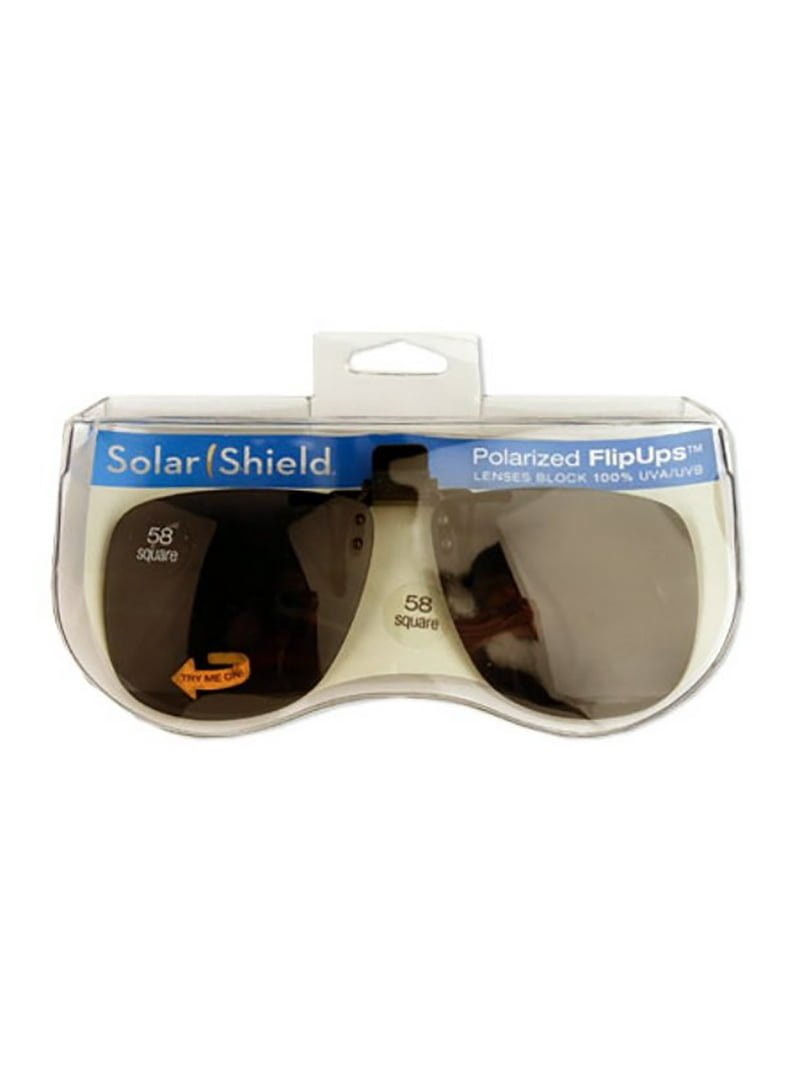 Solar Shield Dioptics Clip On Square Fashion Sunglasses - Walmart.com