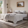 thumbnail image 3 of Einfach King Bed Frame, 12'' Metal Platform Bed with Ample Under-Bed Storage Space, Heavy Duty, No Box Spring Needed, White, 3 of 11