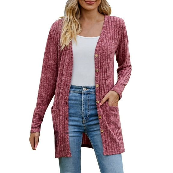 Durtebeua Open Front Long Sleeve Knit Cardigan Sweaters Womens Long Cardigan