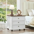 thumbnail image 5 of Joaxswe 24" Wide Nightstand with 3 Drawers, Bedside Table for Bedroom, White, 5 of 7