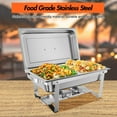 thumbnail image 1 of AKDSteel 8QT Rectangular Chafing Dish Buffet Set, Stainless Steel Food Warmer with Water Pan, Available in 2/4/6 Packs, 1 of 9
