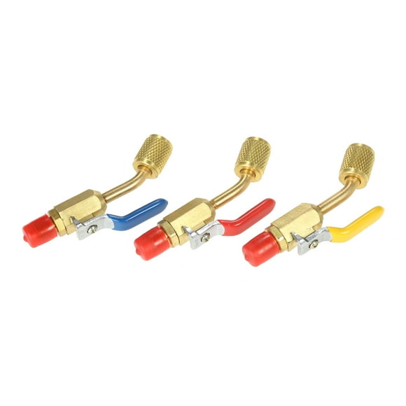 TFixol Air Conditioning Refrigerant 3PCS Color Coded R410A R134A Shut Valves for AC HVAC Refrigeration Charging Hoses