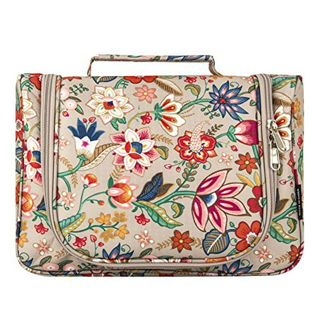 Cosmetic Bag, Yeiotsy Retro Flower Hanging Travel Toiletry Bag Girls Makeup Bag Toiletry ...