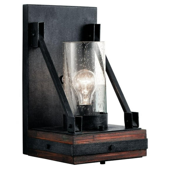 1 Light Wall Sconce-with Lodge/Country/Rustic Inspirations-14.75 inches Tall By 8.75 inches Wide-Auburn Stained Finish Bailey Street Home