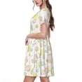 thumbnail image 2 of Picia Easter Rabbit Pattern Women's Short Sleeve Summer Dress Pleated Loose Swing Knee Length Short Sleeve Swing Dresses, 2 of 6