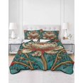 thumbnail image 2 of Full Size Quilt Bedding Set, William Morris Plant Floral Reversible Summer Quilt 3 Pieces, Retro Lotus Flower Leaves Lightweight Bedspreads Coverlets with 2 Pillow Shams for All Seasons, 2 of 5