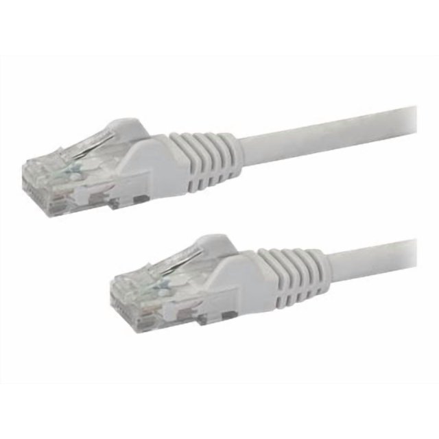 StarTech.com Câble Ethernet CAT6 de 4 Pi, RJ45 Sans Accroc 10 Gigabits 650 MHz Cordon de Pose PoE 100 W, CAT 6 Câble Réseau UTP 10 Gbe avec Soulagement des Taches, Blanc, Testé par Fluke/le Câblage Est Certifié UL/TA - Catégorie 6 - 24 AWG (N6PATCH4WH) - Câble de Pose - RJ-45 (m) vers RJ-45 (m) - 4 Pi - UTP - CAT 6 - Moulé,
