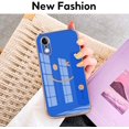 thumbnail image 2 of Compatible with iPhone XR Case with Smiley Face Pattern,Soft TPU Cute Plating Wristband Holder Case Camera Lens Protection Side Small Pattern Shockproof Wrist Strap Case Women Girls-Klein Blue, 2 of 14