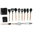 thumbnail image 1 of Dekaim Batterie de Cuisine de Pique-Nique, 13pcs Batterie de Cuisine de Camping résistant à la Chaleur Manche en Bois sans Odeur Noir kit de Batterie de Cuisine de Pique-Nique avec boîte de Rangement, 1 of 14