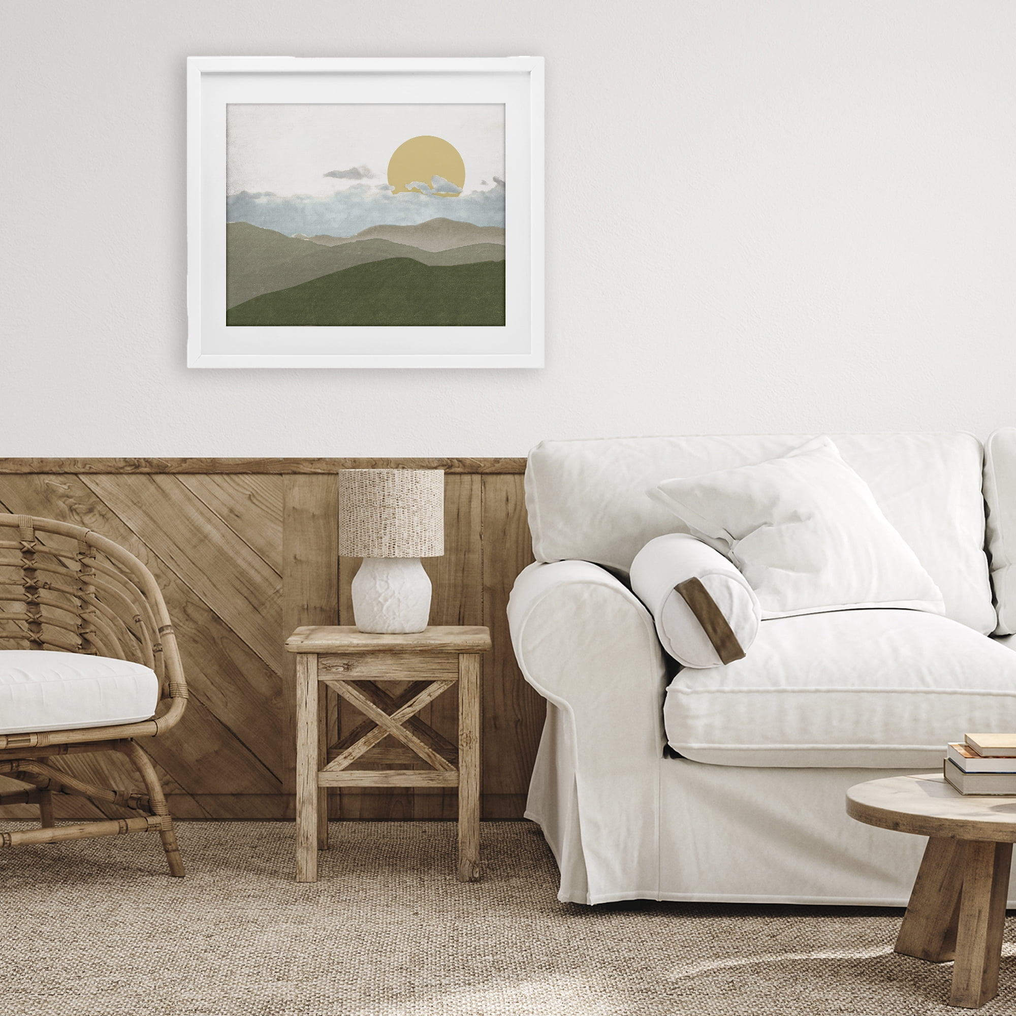 Stupell Industries Earthen Dreams Sunrise White Framed Print Under Glass, design by Elizabeth Medley
