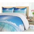 thumbnail image 5 of Ambesonne Landscape Duvet Cover Sets, Sky and Tropical Sea, 2-Queen, Cream Turquoise White, 5 of 7