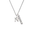 thumbnail image 2 of Delight Jewelry Silvertone Large Initial - N - Silvertone Always My Sister Bar Charm Necklace, 23", 2 of 4
