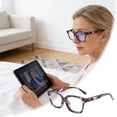 thumbnail image 2 of Tortoiseshell Square Reading Glasses with Blue Light Filtering Technology for Eye Comfort and Reduced Screen Glare, 2 of 5