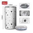 thumbnail image 4 of 20oz Coffee Tumblers White Black Cat Planet Star Moon Pattern Stainless Steel Vacuum Insulated Travel Tumbler Coffee Cups Mug with Lid and Straw with Cleaning Brush for Cold & Hot Drinks, 4 of 5