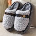 thumbnail image 4 of Fesfesfes White Shoes Women Slippers For Women A Pair Of Lazy Slippers Curly Cozy Flat Slide Slippers Comfy Soft Non-Slip House Shoes Indoor And Outdoor Warm Gift 7.5(40), 4 of 6