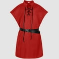 thumbnail image 2 of Children's Halloween Tunic Shirt for Boys & Girls - Medieval Viking Pirate Renaissance Costume Top with Lace Up Design for Kids 3-12 Years, 2 of 6