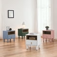 thumbnail image 5 of Nightstand, Modern Bedside Tables End Tables With Drawer And Open Shelf, Solid Wood Leg Support, Compact Sofa Side Tables For Bedroom Living Room Dorm, 5 of 9