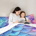 thumbnail image 4 of Homewish Mermaid Scale Queen Comforter Set For Kids Girls,Ocean Animal Comforter Sets Queen,Reversible,3pcs,1 Comforter and 2 Pillowcases, 4 of 7