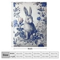 thumbnail image 4 of COMIO Flannel Blanket Throw Blanket (Universal 1) - Excellent Hand Feel Blue and White Porcelain Floral Chinoiserie Rabbit White, 4 of 6