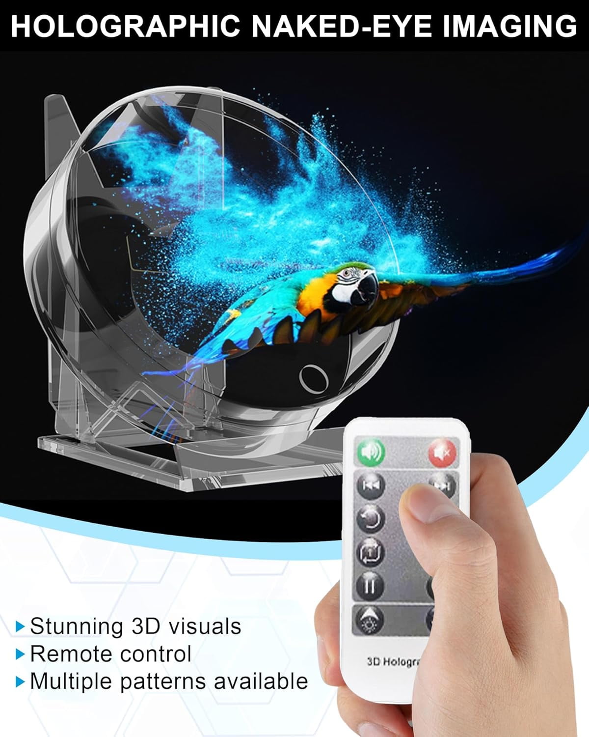 3D Hologram Fan,4.72in Hologram Fan Projector with built-in Audio- for Events,party,Festivals and Home Decoration -3d Video Materials for Free