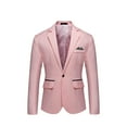 thumbnail image 2 of JWZUY Mens Blazer Jacket Regular Fit Stretch Sport Coats Solid Classic Blazer Suit Pink XXXL, 2 of 3