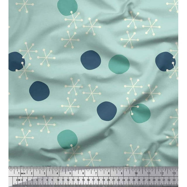 Soimoi Rayon Fabric Geometric & Polka Dots Print Sewing Fabric Yard 42 Inch Wide