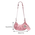 thumbnail image 3 of Bolso Hombro Con Remaches Bolso Media Punk para Mujeres Y Niñas (rosa), 3 of 9