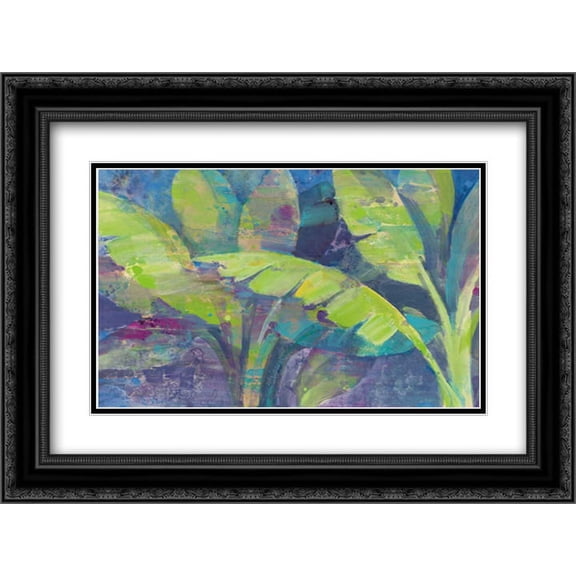 Bermuda Palms 2x Matted 24x18 Black Ornate Framed Art Print by Hristova, Albena