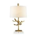 thumbnail image 5 of Lucas McKearn Audubon Metal Table Lamp with White Linen Shade in Gold Leaf, 5 of 5