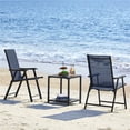 thumbnail image 2 of Topeakmart Outdoor Folding Dining Chairs with High Backrest and Armrests, Set of 2, Navy Blue, 2 of 7
