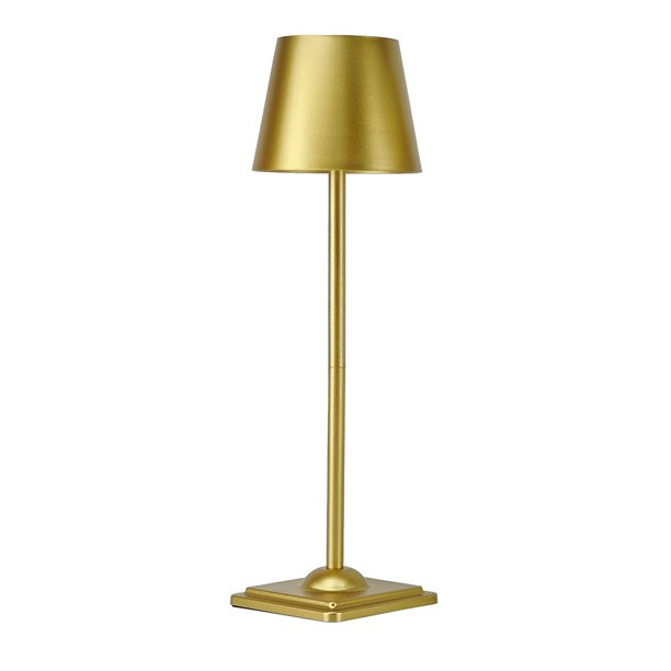 Lámpara mesa clásica LED USB Tipo-C Recargable la cama (dorado)