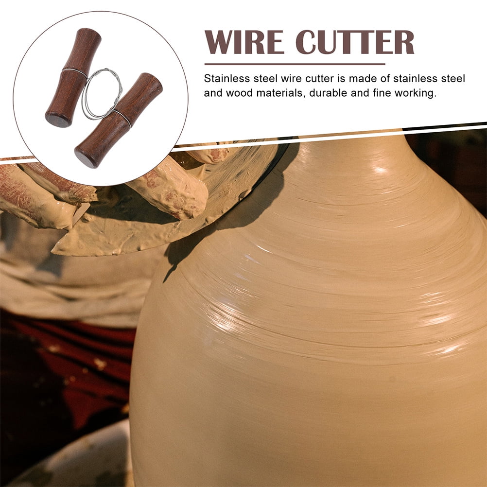 Clay Cutting Wire With Wooden Handle - Stainless Steel Ceramic Clay Carving Tool, 3m Length