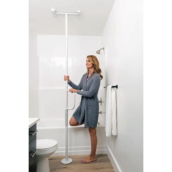 Adjustable Floor to Ceiling  Grab Bar with Security Support Handle for Fall Prevention  Tension Mounted Transfer-Pole for Adults  Seniors  and Elderly