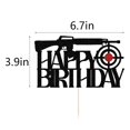 thumbnail image 2 of Cake Topper Dxsdgetue Gun para fiesta de cumpleaños, color negro, purpurina, 2 of 8