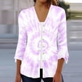 thumbnail image 2 of successthop Plus Size Lightweight Cardigan Half Sleeve Lace Shirts for Women Hollow Tops 3/4 Sleeve Boho Flower Tunic Everyday Wear Beach Vacation Outfits Going Out Cardigan Resort Wear, 2 of 5