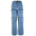 thumbnail image 2 of Vaqueros holgados de cintura alta para mujer, pantalones de mujer con bolsillo con solapa, ajuste relajado de pierna ancha recta, jeans cargo de moda Y2K, 2 of 7