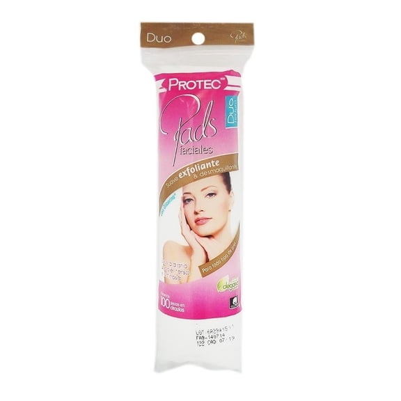 Pads faciales Protec dúo textura 100 pzas
