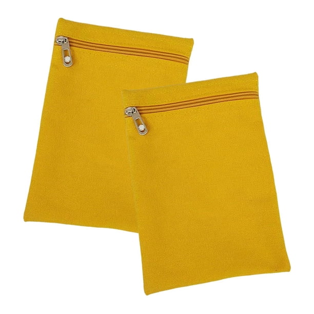 2 bolsillos laterales con cremallera para coser, invisibles, para teléfono, resistentes, prácticos, de seguridad para viajes, bolsillos interiores Amarillo L