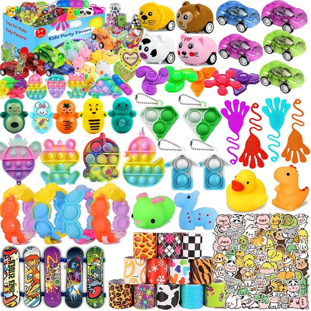 Mivanlin 118 Piezas Favores De Fiesta Para Niños 4-8-12 Pop Fidget Toys Caja Del Tesoro Juguetes Para Premios En El Aula Relleno De Piñata Bolsa De Regalos Rellenos Cofre Del Tesoro Caja De Premios Ju