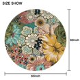 thumbnail image 6 of Round Waterproof Tablecloth 60×60 Inch, Boho Style Reusable Indoor/Outdoor Durable Table Cover for Party Kitchen Dinner Room Decor, 6 of 6