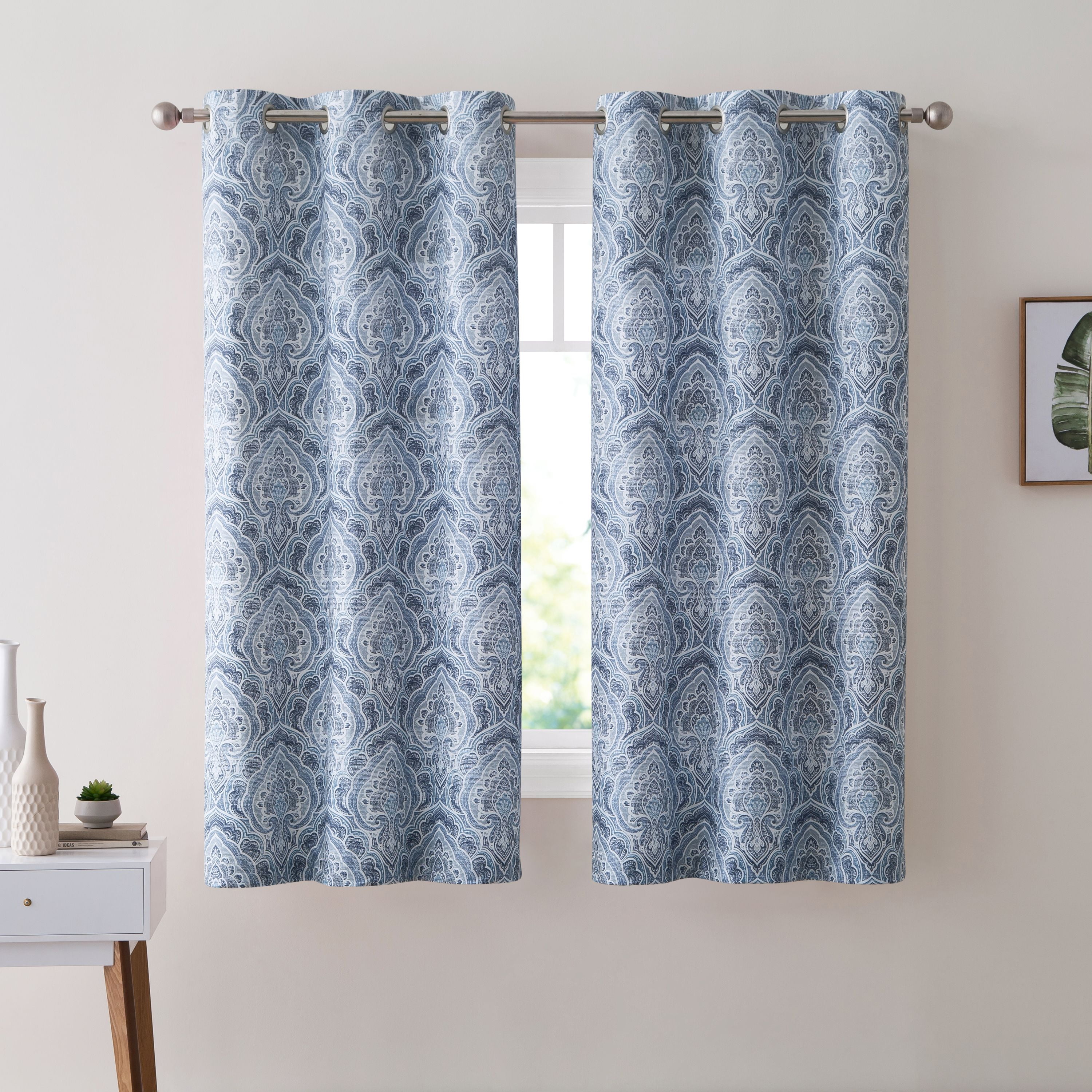 2 Pack Mainstays Floral Damask Print Panel Pair