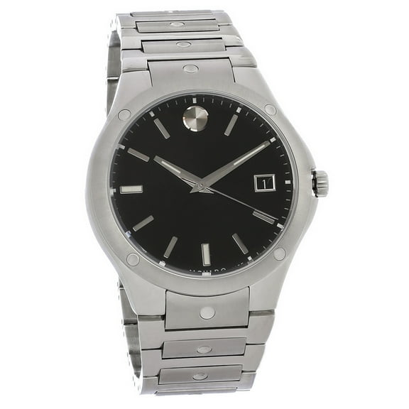 Movado S.E. Series Black Dial Stainless Steel Men's Swiss Quartz Watch 0607541