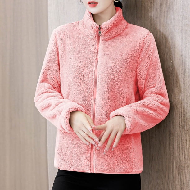 Chaquetas y abrigos casuales sin capucha de manga larga para mujer, chaqueta de invierno cálida de manga larga, abrigo para mujer
