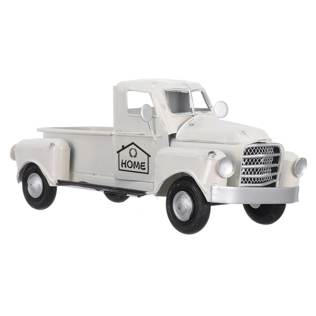 ColoMX Decoración de camión de metal, decoración de mesa de camión vintage, modelo de coche retro clásico, modelo coleccionable único para el hogar