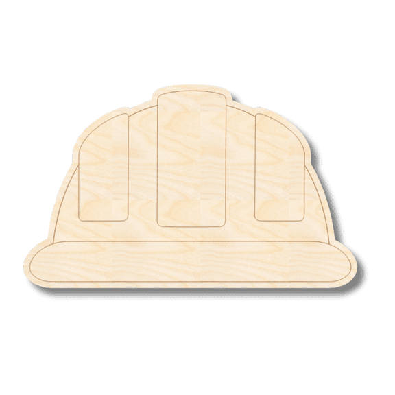 Unfinished Wood Etched Construction Hat Shape 20" / 1/8"