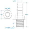 thumbnail image 5 of Seachoice Brass Male Hose Barb, 5 of 5