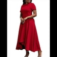 thumbnail image 2 of Vestido Elegante Informal de Corta para Mujer, Estilo Oficina, Fiesta, Corte A Rojo XL, 2 of 10